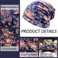 thumbnail image 3 of Gorros JarSehera para mujer, algodón, quimio, 2 pares, con estampado floral, 3 of 6