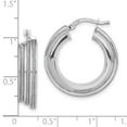 thumbnail image 3 of Finest Gold Sterling Silver Polished Glitter Infused Round Hoop Earrings, 3 of 3