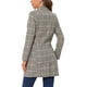 thumbnail image 3 of Abrigo de doble botonadura de manga larga con solapa de cuadros para mujer Chic Inspire L Beige, 3 of 6
