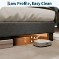 thumbnail image 5 of King Bed Frame Platform with Adjustable Linen Headboard, Upholstered, Wood Slats, No Box Spring, Dark Grey, 5 of 6