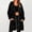 Black, variant on Womens Waterproof Raincoat Lightweight Rain Jacket Trench Coat Hooded Windbreaker With Pockets for Outdoor S-XXL