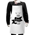 thumbnail image 1 of Saying Kids Apron, Modern Calligraphy I Need Vitamin Sleep Lettering with Doodled Sleeping Eyes, Boys Girls Apron Bib with Adjustable Ties for Cooking Baking Painting, Black and White, by Ambesonne, 1 of 2