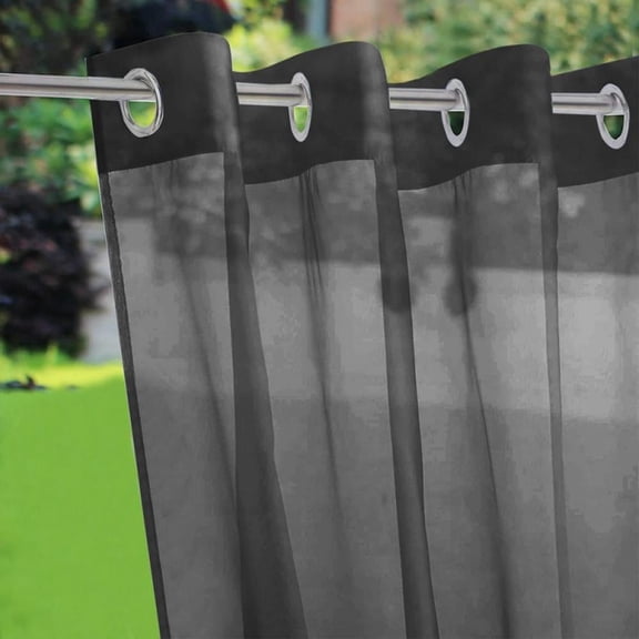 Outdoor Waterproof Sheer Curtains Grommet Light Filtering Voile Drapes for Patio Porch