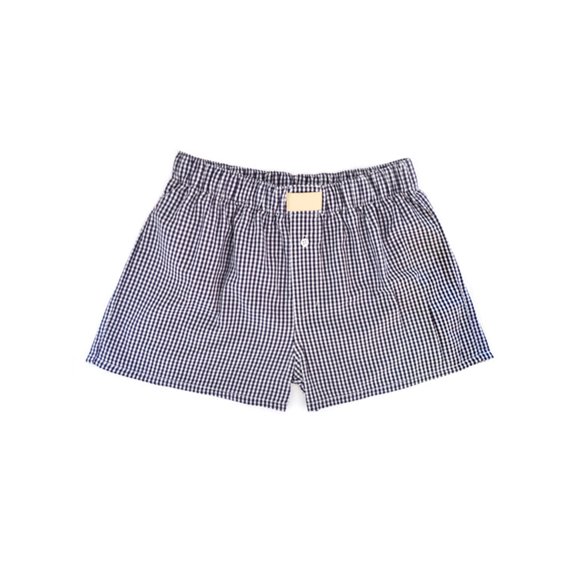 Komoo Boxer Shorts for Women Elastic Waist Plaid Print Baggy Lounge Shorts Pajama Bottoms Sleepwear