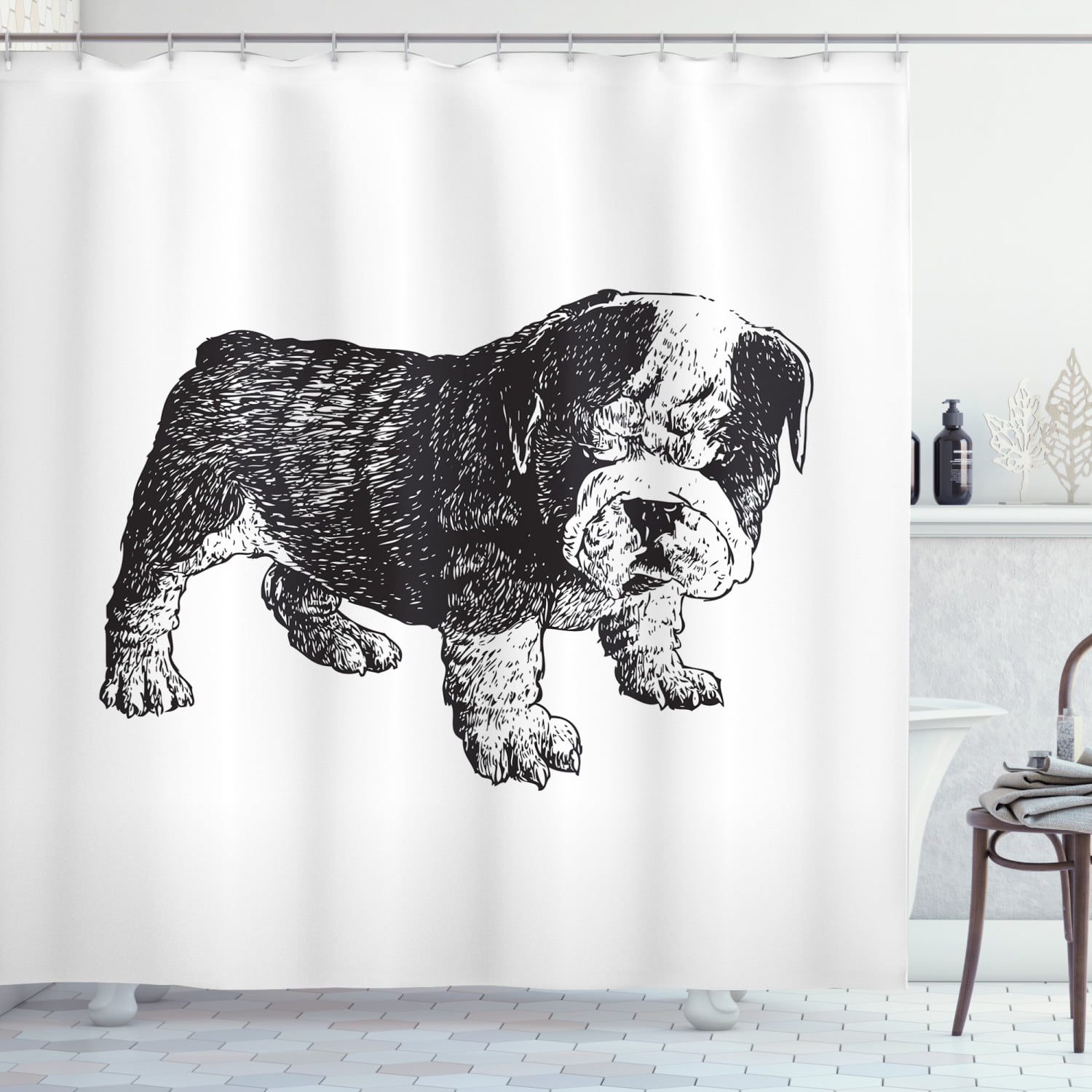 Rhino On Mountain Animal Wildlife Bathroom Fabric Shower Curtain Set 71Inches 