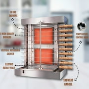 Bioexcel 1 Vertical Shawarma Machine-2 Burner Rotisserie Grill 65000 BTU Each with 10 Kebab Skewers