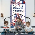 thumbnail image 4 of 1 Pc Welcome Home Decorations Homecoming Army Party Door Banner Ballons Stars Door Backdrops Patriotic Military Homecoming Army Deployment Returning Back Party Supplies 35.4x72.8 inch, 4 of 8