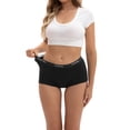 thumbnail image 3 of INNERSY Cotton Period Boyshort for Women Leakproof Underwear Mid Rise Menstrual Boxers 3-Pack(L,Black), 3 of 9