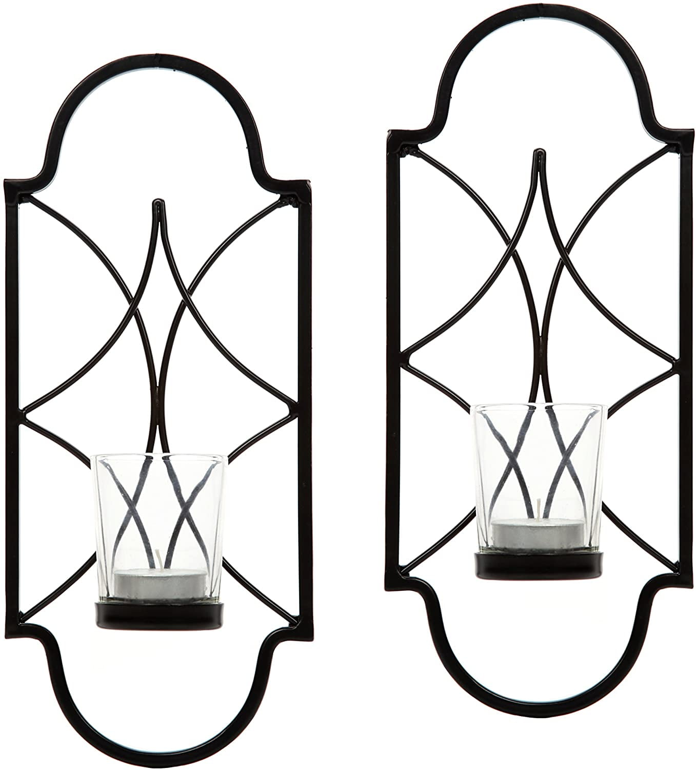 Hosley Set of 2, 12 inch High Iron Tea Light Candle Wall Sconces