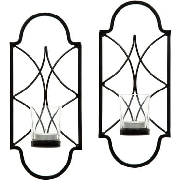 Hosley Set of 2, 12 inch High Iron Tea Light Candle Wall Sconces