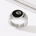 thumbnail image 2 of 2X 8 Ball Pool Ball Ring,Adjustable Number Black 8 Eight Pool Billiard Ring, for Pool Lovers, Billiards Men'S Ring, 2 of 7