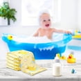 thumbnail image 6 of SKYSONIC Cute Yellow Duck Hearts Baby Muslin Washcloths Face Towel, Cartoon Burp Cloths Cotton Wipes 5 PCS Infant Wash Cloth for Newborn Boys Girls 12"x12", 6 of 7