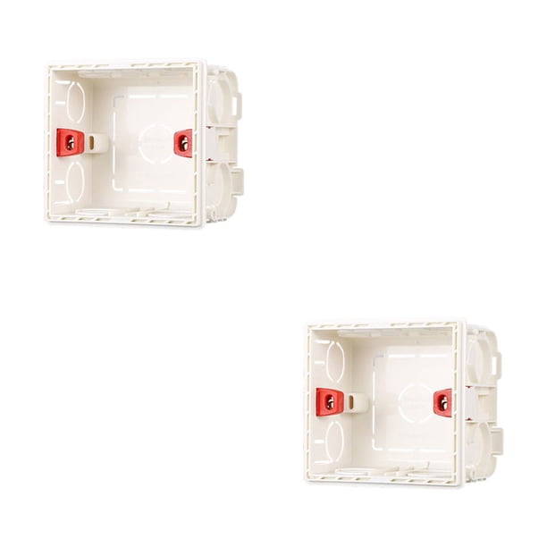 Yuarrent Cableado Caja posterior Mano de obra Caja de enchufe Organización Artesanía Práctico Contenedor de alambre Resistencia al desgaste Montado en Blanco 2piezas Yuarrent CBP149842
