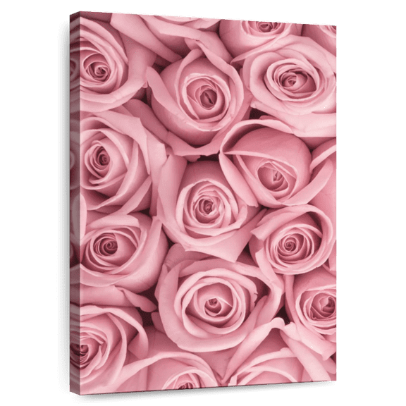 Elephant Stock Bouquet Of Pink Roses Wall Art - Vertical Canvas Wall Art - Living Room Wall Decor - Floral And Botanical Canvas - Pink And Decor - 8" x 12"