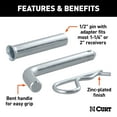thumbnail image 2 of CURT 21502 Trailer Hitch Pin & Clip, 1/2-Inch Diameter with 5/8-Inch Adapter, Fits 1-1/4 or 2-Inch Receiver, 2 of 5