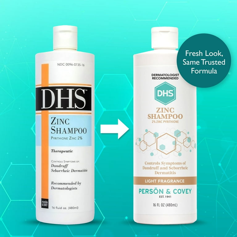 DHS Zinc Shampoo 16oz Medicated Anti-Dandruff Shampoo for Flakes