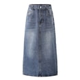 thumbnail image 3 of Blue Denim Mid Length Skirt For Girls 2025 Spring New Casual Denim Bottom, 3 of 7