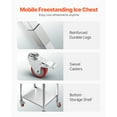 thumbnail image 3 of KFFKFF Rolling Cooler Cart for 32.8 Quart Cooler with Storage Shelf Portable Ice Chest Outdoor Beverage Cart Patio Party Cart, 3 of 9