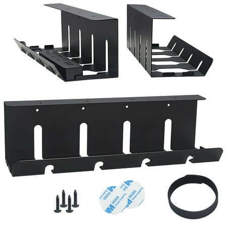 Livoccur Under Desk Cable Management Tray with Wire Organizer, Black, 3.58 lbs