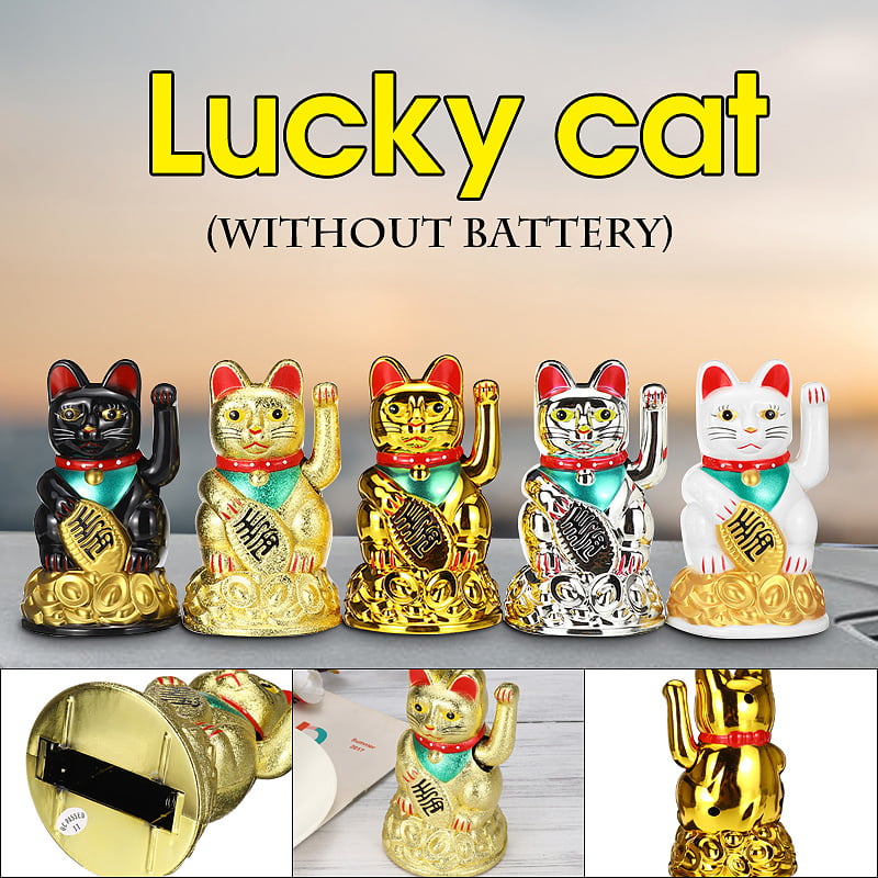 Lucky Cat Wealth Fortune Waving Cat Electrical Beckoning Chinese Mean Gift #E4 