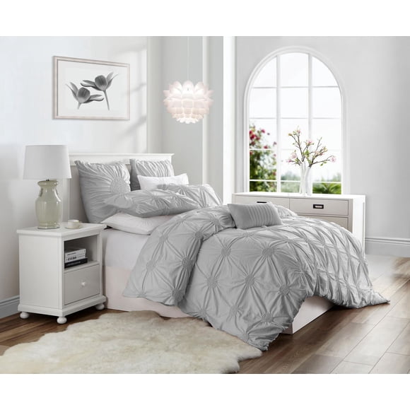 Luxury Floral Ruched High Quality Duvet Cover Set