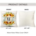 thumbnail image 4 of Monogram Letter W Summer Sunflower Throw Pillow Covers 18x18 Inch, Floral Bee Pillows Covers Decorative Family Last Name Initial Throw Pillowcase Decor for Couch Sofa, 4 of 6