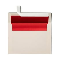 LUXPaper A7 Foil Lined Envelopes, 5 1/4 x 7 1/4, Peel & Press, 70 lb. Natural w/ Red Lining, 50 Pack