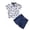 j-85Blue47, variant on MEZZALL Boys Casual Outfit Sets O-Neck Short Sleeve Shirt And Shorts Beach Tropical Leaf Print Play Kids Fashion Style Kids Trendy Summer Clothing Sets