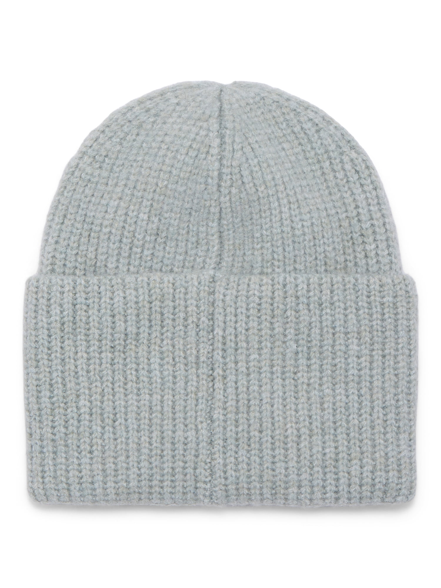 Time and Tru Women's Wide Cuff Beanie, One Size, Grey