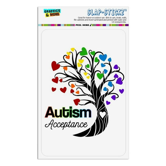 Autism Acceptance Tree of Life with Hearts Home Business Office Sign