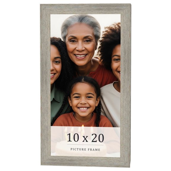 10x20 Frame Grey Real Wood Picture Frame Width 1.5 Inches | Interior Frame Depth 0.5 Inches | Barn