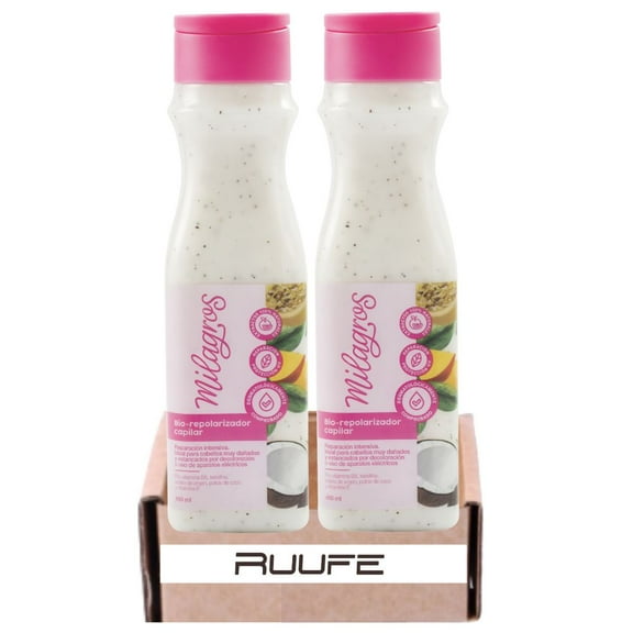 Milagros treatment (2 pack) Biorepolarizador Milagros Ideal for damaged and stagnant hair due to bleaching Miracle treatment Milagros Colombia Treatment ideal para cabellos muy danados