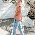 thumbnail image 3 of Casual Style Loose Short-sleeved Pockets Stitching Solid Color T-shirt Simple Natural Fashion Ladies Set Short Sleeves, 3 of 3