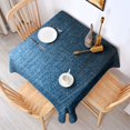 thumbnail image 2 of 52x52in(132x132cm) Square Tablecloth, Waterproof Polyester Table Cover, Wrinkle Resistant & Washable Fabric for Dining, Kitchen, Picnic, Denim Jean Print, 2 of 6