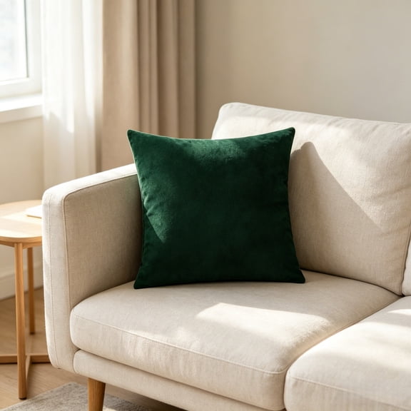 Dark Green Throw Pillows Covers Set Of 2 Soft Velvet Decorative Pillow Covers 20X20 Inch For Couch Bed (Dark Green, 20" X 20"(Pack Of 2)) Essential For Every Household