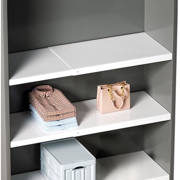 2Pack Expandable Locker Shelf , Heavy Duty Metal 15”-19.68” Closet Shelf Organizer for Kitchen Cabinet Organizer Storage Shelving Rack DIY Divider RV Separator for Cabinet Pantry Wardrobe Cupboard