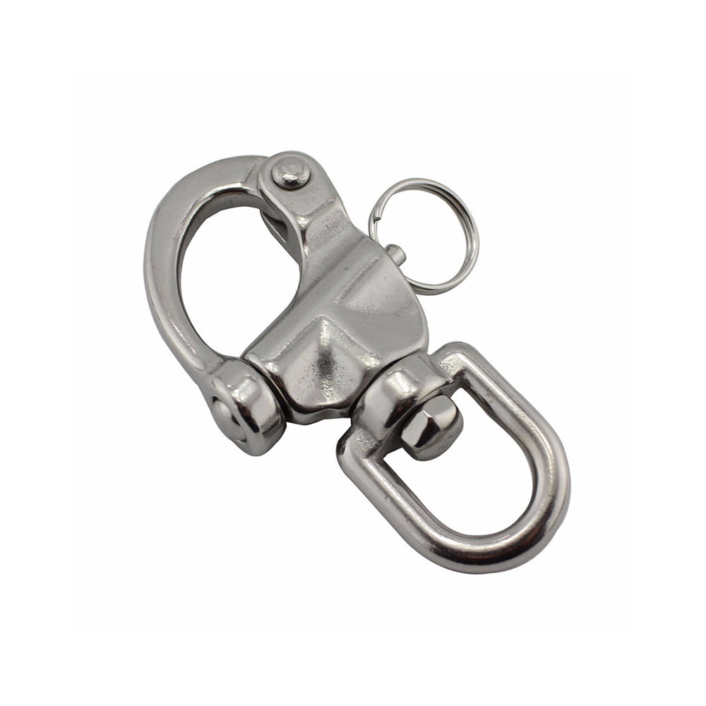 10Pcs Stainless Steel Spring Snap Hook Clips Buckle Shackle Claw  Marine Boat 