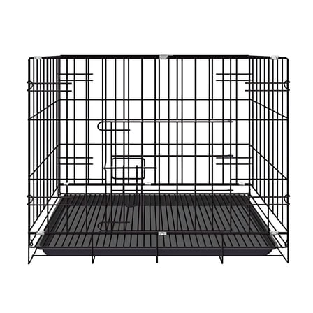 LAMIRO Dog Crates For Large Dogs Folding Metal Wire Crates Dog Kennels Outdoor And Indoor Pet Dog Cage Crate With Double Door