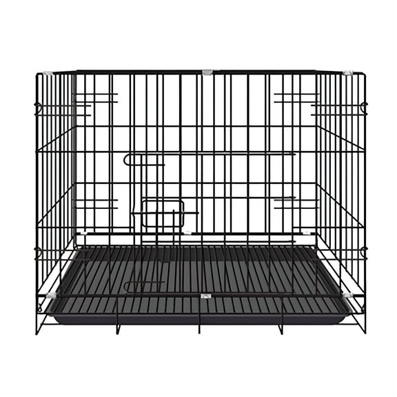LAMIRO Dog Crates For Large Dogs Folding Metal Wire Crates Dog Kennels Outdoor And Indoor Pet Dog Cage Crate With Double Door