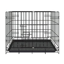 LAMIRO Dog Crates For Large Dogs Folding Metal Wire Crates Dog Kennels Outdoor And Indoor Pet Dog Cage Crate With Double Door