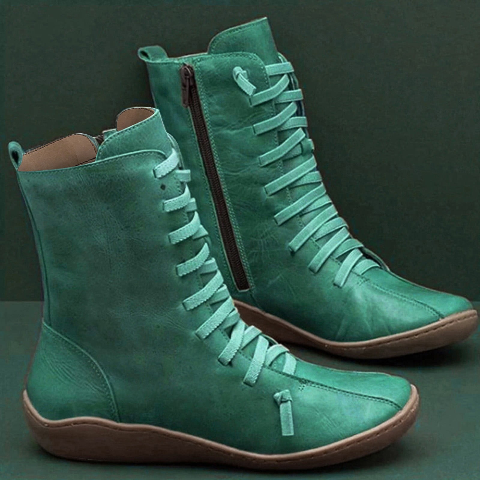 Bottes Montantes Femme Avec Boucles - Bottes D'équitation Talon Bloc Pour Automne Hiver | Style Classique, Fermeture éclair Intérieure - 3