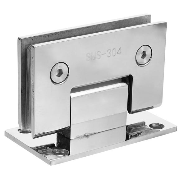 WASHWEPE 1Set Frameless Shower Door Hinges 304 Stainless Steel for Bathroom Glass Door 180 Degree Opening 9x6.5cm