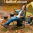 thumbnail image 3 of EVER ADVANCED Rocking Camping Chair, Portable Folding Rocker for Outdoor with Cup Holder Side Pocket and Carry Bag, Supports 300LBS, Black, 3 of 8