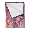 thumbnail image 2 of Flower Soft Flannel Fleece Blanket, Watercolor Painting Effect Wisteria Tree Blossoms Soft Scenic Spring Display, Cozy Plush for Indoor and Outdoor Use, 60" x 80", Violet Purple Pink, by Ambesonne, 2 of 5