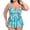 Turquoise Floral+Black, variant on RELLECIGA Women's Swimsuit Set V Neck Tankini Top with High Waisted Full Coverage Bottom Two Piece Bathing Suit Size L