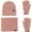 Pink, variant on Rirool Winter 3 in 1 Scarf Hat Glove Set for Men Women, Knitted Beanie Hat, Touch Screen Gloves, Fleece Lined Neck Warmer for Cold Weather
