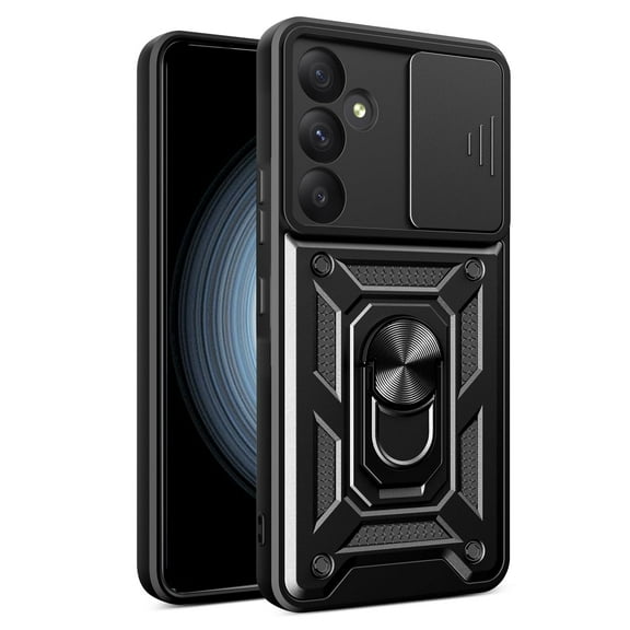 Xilaimitoo Rotatable Ring Kickstand Back Cover Cell Phone Case for Galaxy A35 5G, Black