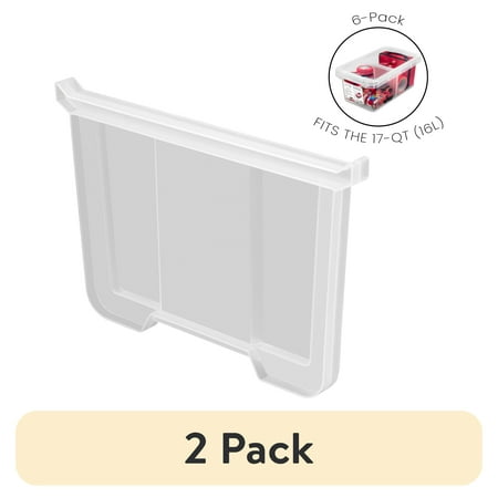 (2 pack) The Home Edit Additional Dividers for 17 Quart Storage Bin, Adult, Set of 6