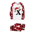 thumbnail image 3 of Odeerbi Christmas Pajamas for Family Holiday Long Sleeve Initial Name Family Christmas Pajamas Matching Sets Mom Printed Home Wear Two-Piece Sleepwear Xmas Family Matching PJs Set Red, 3 of 7