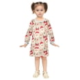 thumbnail image 2 of Girls' long-sleeved dress Christmas Santa Claus Face Candy Girls' A-line dress with ribbed cuffs Soft and comfortable, 2 of 6